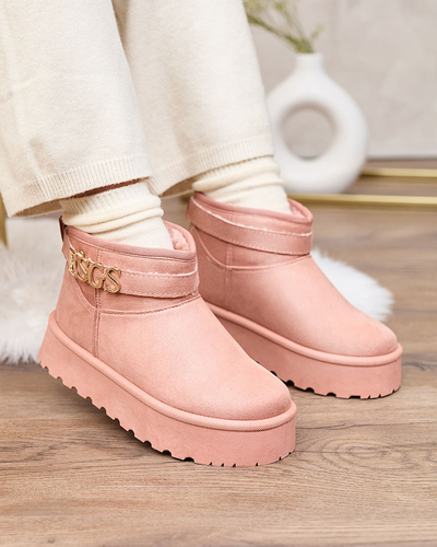 Royalfashion Light brown women's shoes a'la snow boots with ornament Parisela
