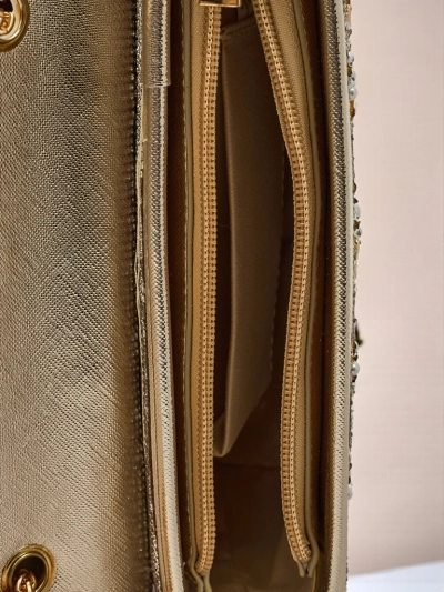 Golden Elegancia Fiori Handbag