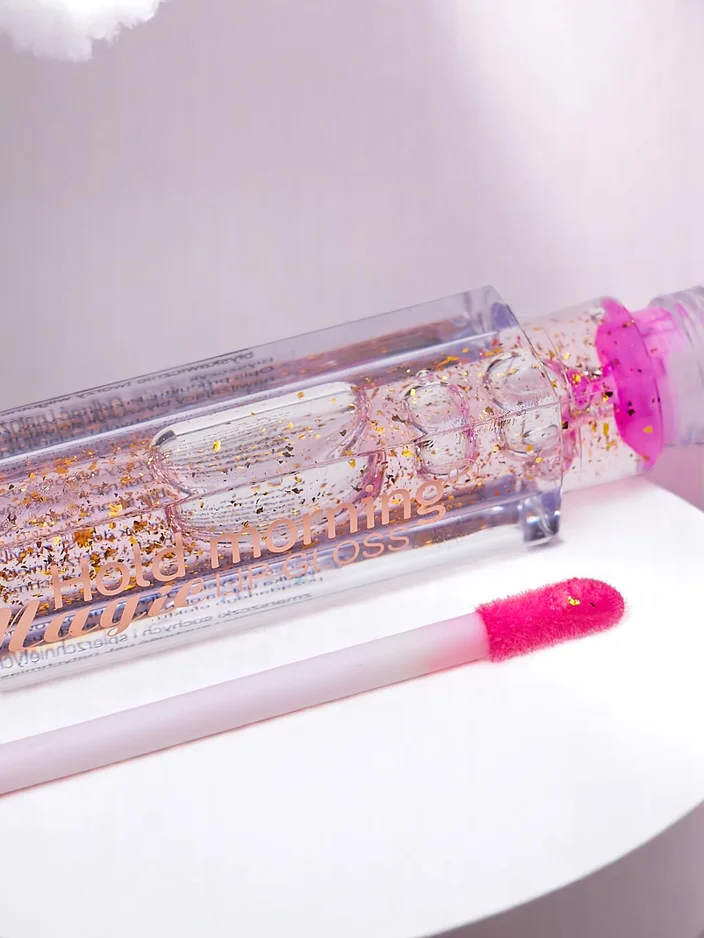 Colorless Lip Gloss 24K moisturizing with golden particles