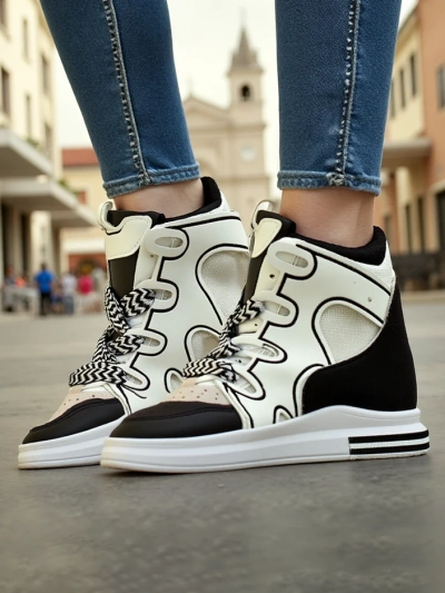 Royalfashion High sports shoes for women with hidden wedge Oblaffi