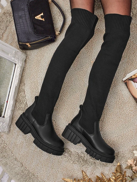 Женские ботфорты без застежки Obsidian Rose
