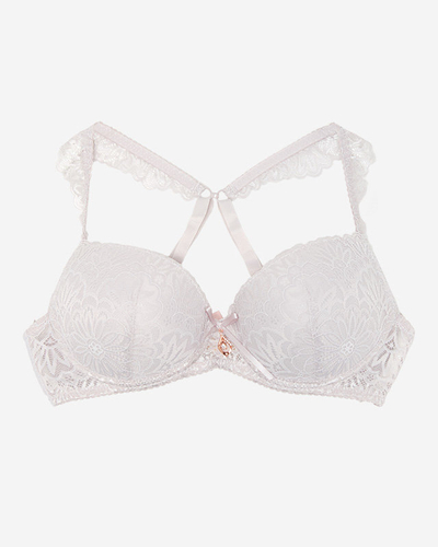 Women's bra with lace in light gray color - Underwear