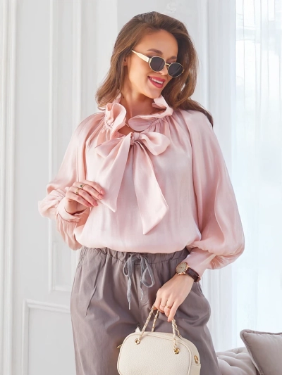 Royalfashion Shimmering women's shirt with decorative collar