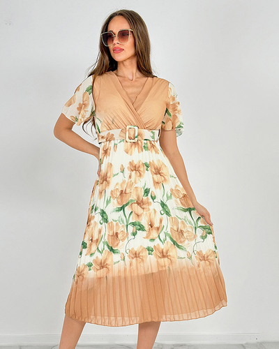 Royalfashion Naiste plisseeritud lilleline midi-kleit