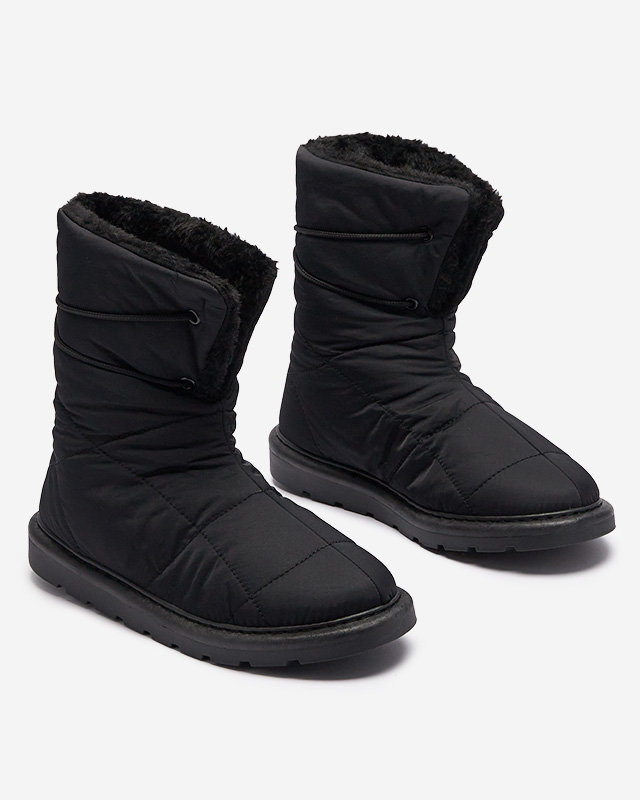 Luna Women's Black Fabric Warm Winter Boots