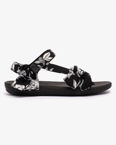 Royalfashion Women's sandals with print in black Andreti