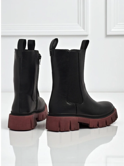 High eco-leather women's ankle boots with a colorful sole Dorvella