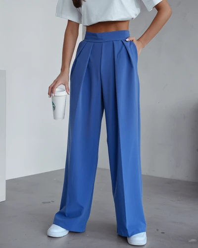 Royalfashion Laiad naiste püksid voltidega