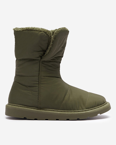 Dark green women's boots a'la snow boots Kalioli- Footwear