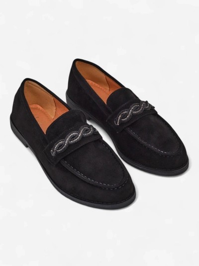 Royalfashion Elegant women’s moccasins with a woven decoration Zanetes