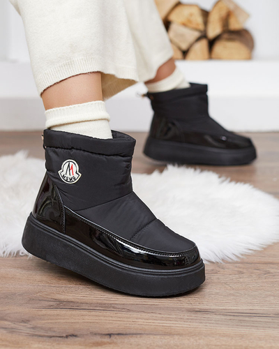 Royalfashion Women's slip-on snow boots in black color Ademra