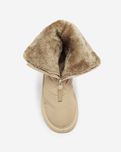 OUTLET Light brown women's boots a'la snow boots Tirigga- Footwear