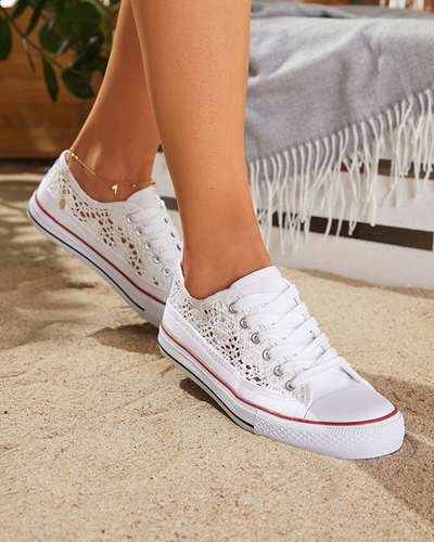 Tareni women's white openwork sneakers - Footwear