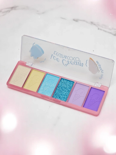 Kevin&Coco Palette 6 eye shadows with glitter Ice Cream