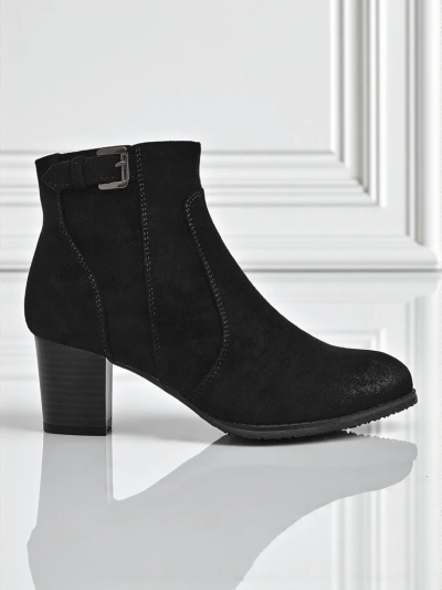 Women's eco-suede heeled ankle boots Crimson Dusk