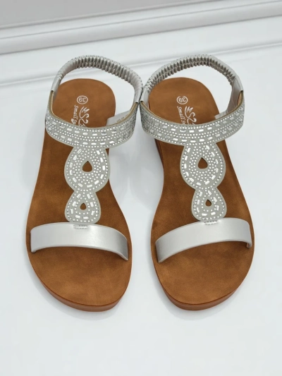 Royalfashion Naiste tsirkoonidega kiilkontsaga sandaalid Agaya