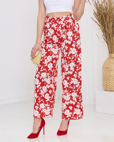 Punased lillelised palazzo püksid - Rõivad