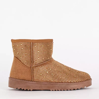 OUTLET Women's snow boots with camel zircons Rudis - Footwear