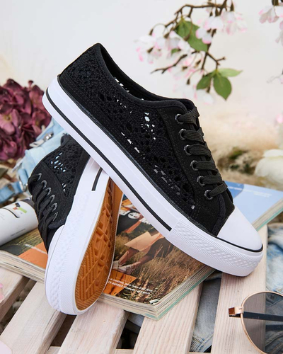 Calista Nero women's lace sneakers, breathable – Summer/Spring collection