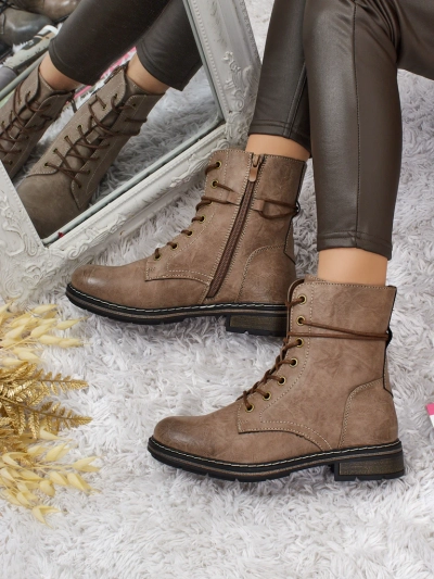 Eco-leather laced women's ankle boots Ravonna