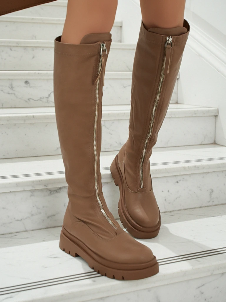 Женские сапоги с молнией посередине Merivon