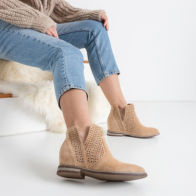 Pruunid saapad peidetud ankruga a'la lehmatüdrukud Besiks- Jalatsid