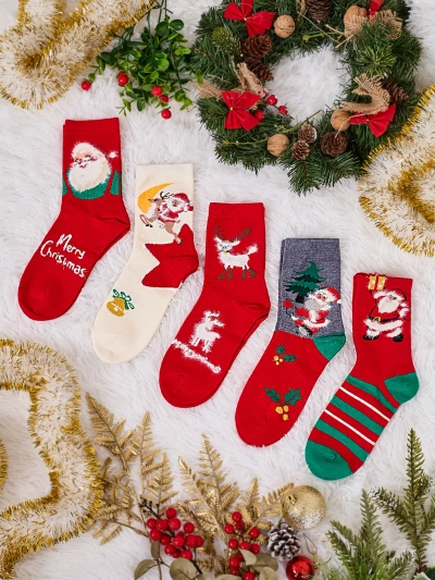 Royalfashion Kvumun ukuvun Christmas Sockmet 5/pack