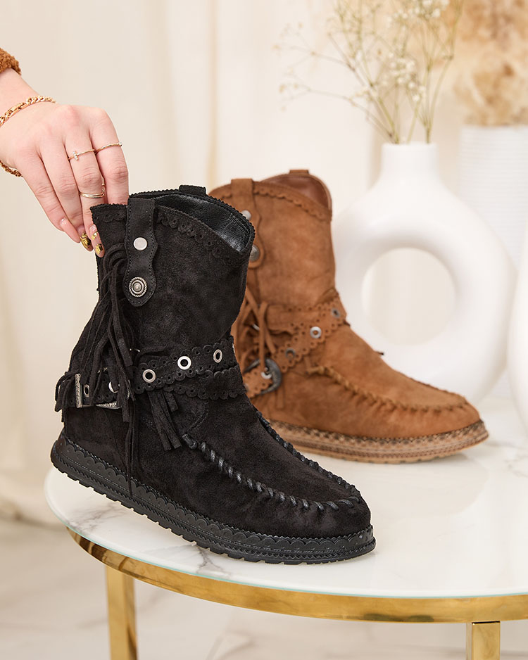 Royalfashion Mustad naiste saapad peidetud ankruga Dibisa