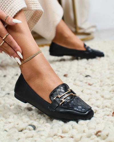 Royalfashion Черные женские мокасины Bulerol