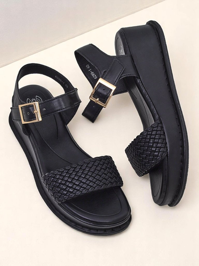 Royal Fashion Women's braided wedge sandals, Fiolle style
