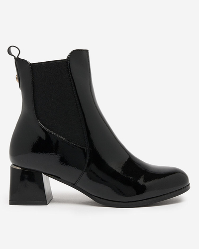 Royalfashion Black women's boots on a low post Nekery