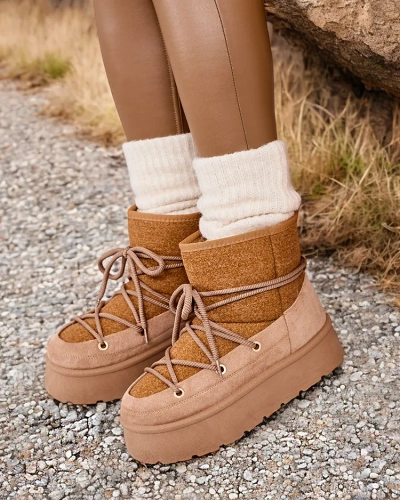 Royalfashion Women's lace-up Filori snow boots