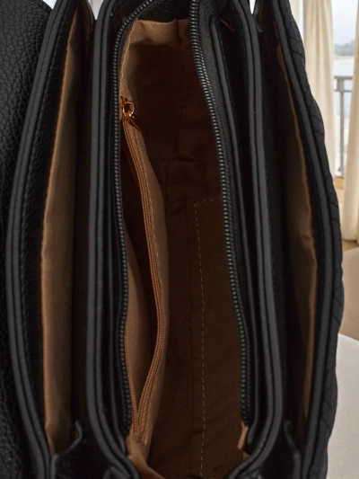 Naiste Käekott Luna Must Nahast Elegantne Igapäevaseks Kasutamiseks