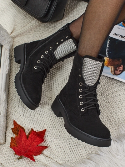 Eco-Suede Lace-Up Women's Ankle Boots Ferlyne