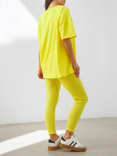 Royalfashion Cotton women's set with short sleeves and leggings