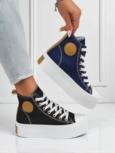 Naiste platvormiga tossud Callisto Nero, kangast, mustad, suvi/sügis