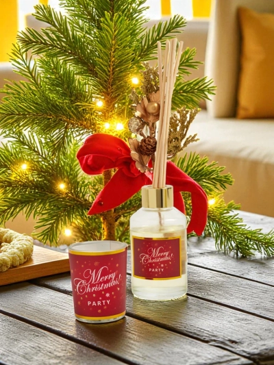Set: Merry Christmas scented sticks and candle