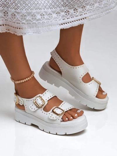 Royalfashion Naiste sandaalid paksu tallaga kivikestega Rocky Chic