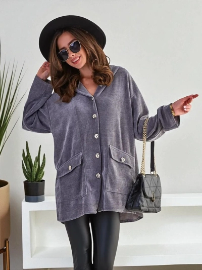 Royalfashion Women's cardigan with gold buttons PLUS SIZE