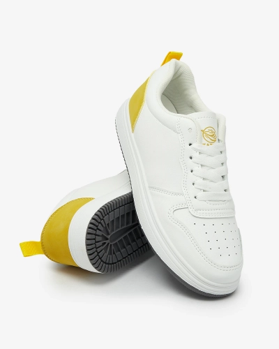 Royalfashion Valge ja kollane klassikaline spordijalats Colorburst Classics