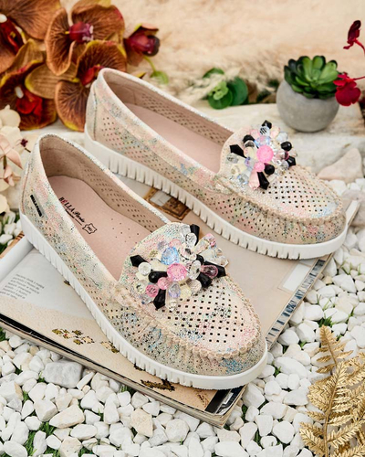 Royalfashion Women's beaded openwork moccasins Nasfali