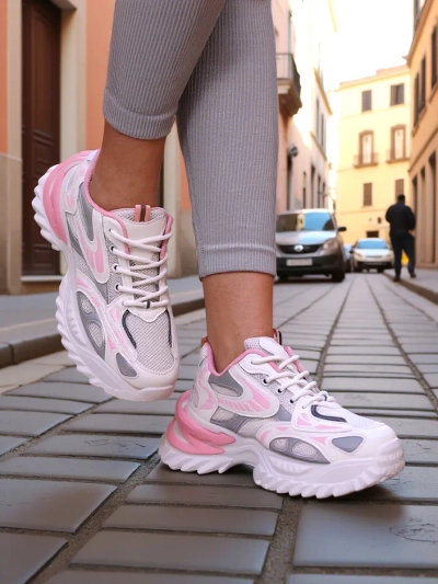 Royalfashion Women's Patent Sneakers Leysi