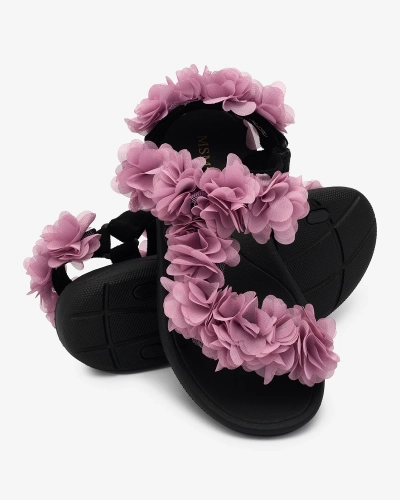 Royalfashion Tumeroosad naiste lilledega sandaalid Alferroy