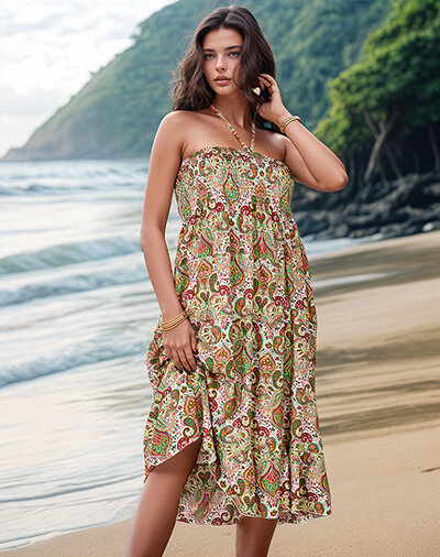 Royalfashion Naiste midi-kleit prindiga