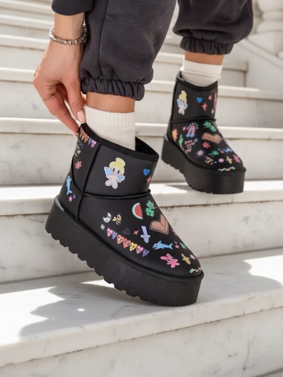 Royalfashion Stuttarsnikardalóna sko með snjóllur karlkrúna snjóþroskó með stickers Hanaga