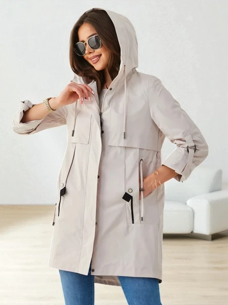 Royalfashion Women's long windbreaker jacket