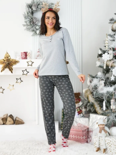 Юбки Royalfashion Женские пижамы с сердечками из хлопка