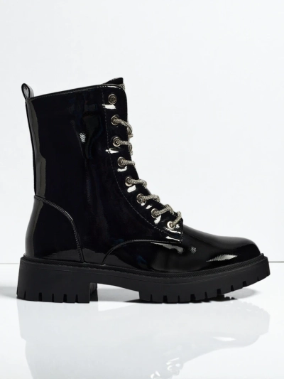 Fjorra Women's Patent Lace-up Ankle Boots