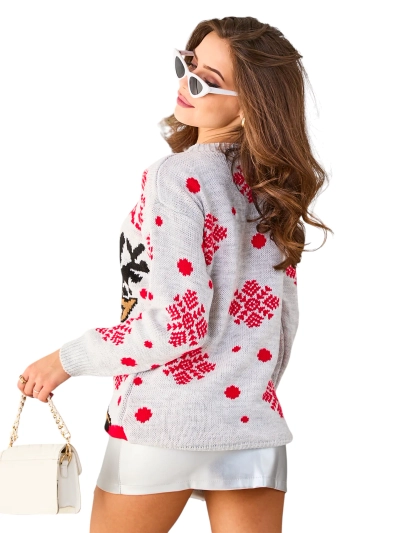 Royalfashion Hall naiste jõulukampsun põhjapõdraga