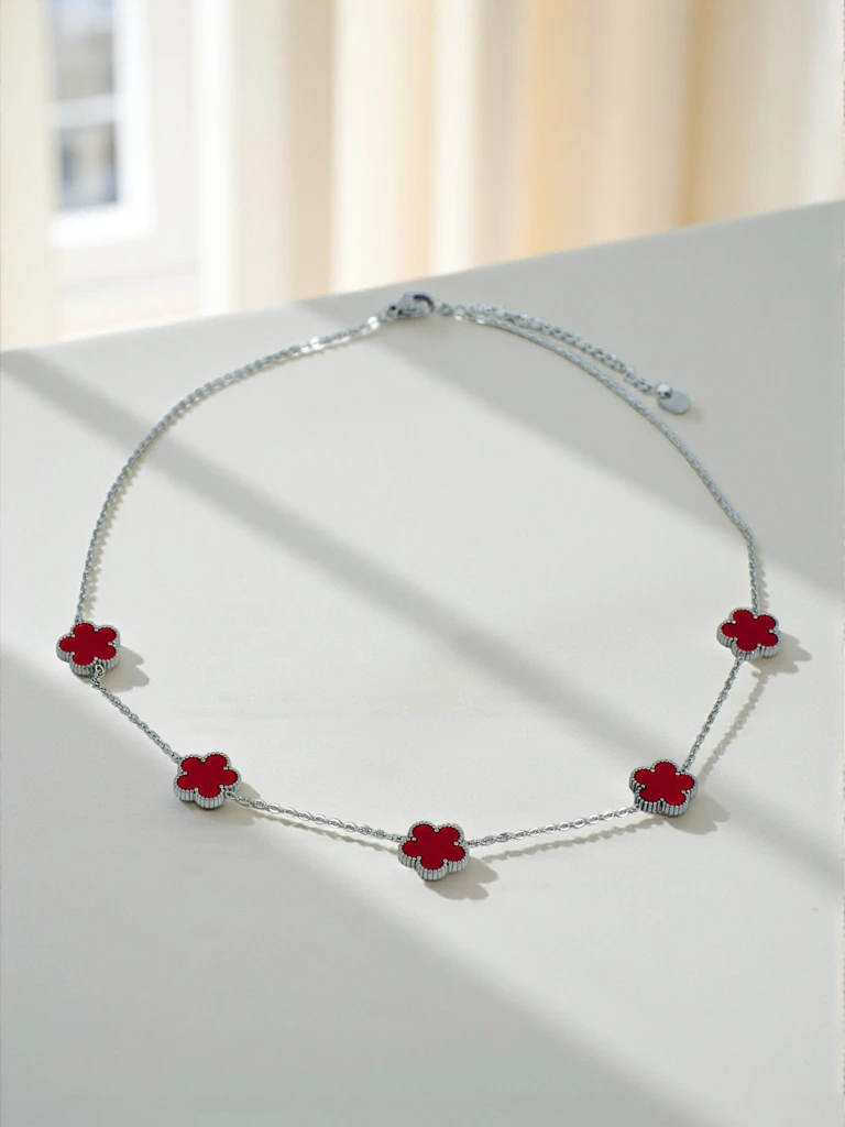 Aurelia Clavis mother-of-pearl necklace in a gold setting